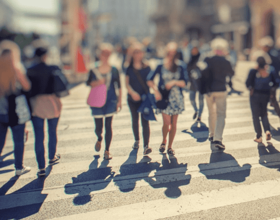 People walking on street