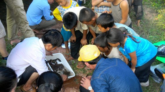 Children participate in the water quality project