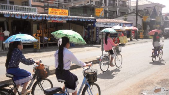 Laos bicyclists