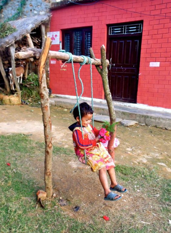 Child on swing