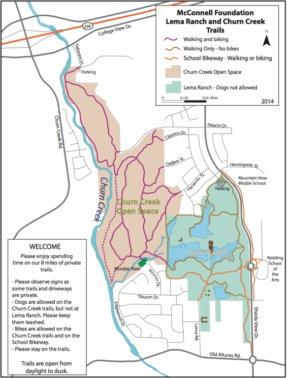 Lema Ranch and Churn Creek Trails map