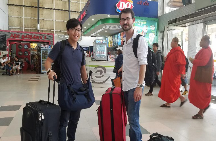 People holding luggage