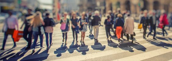 People crossing street