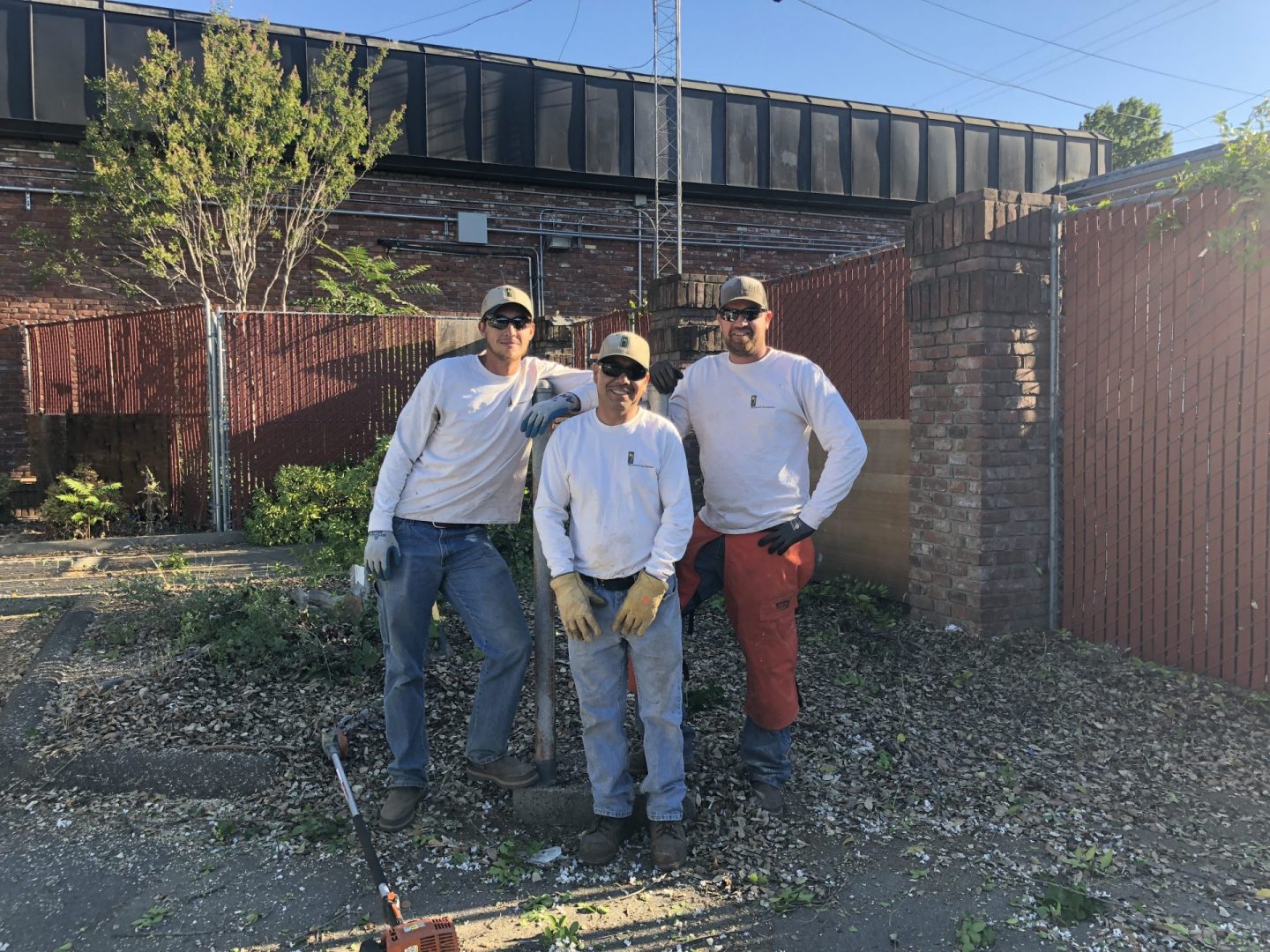 Construction worker group photo