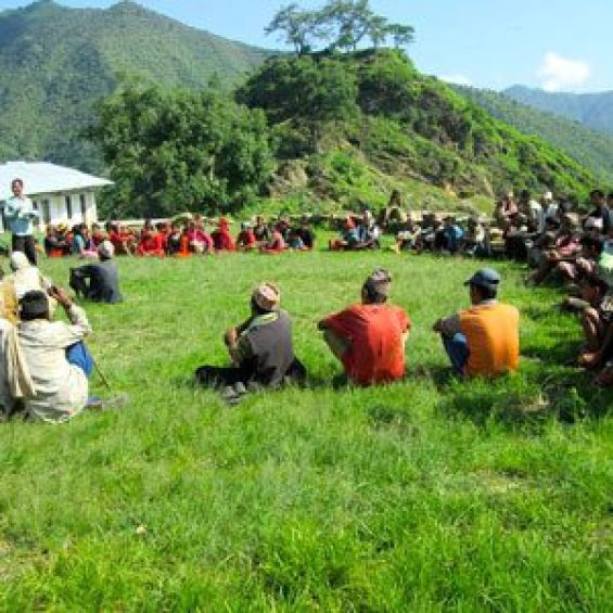 People in Nepal sitting in circle