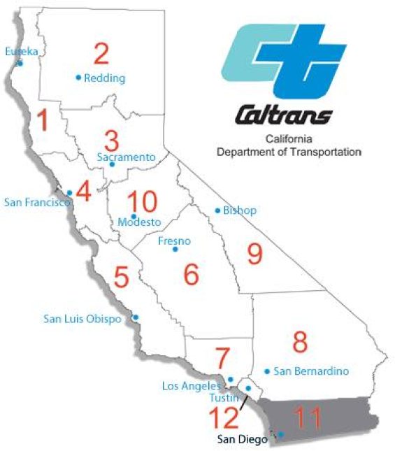 Caltrans map of California