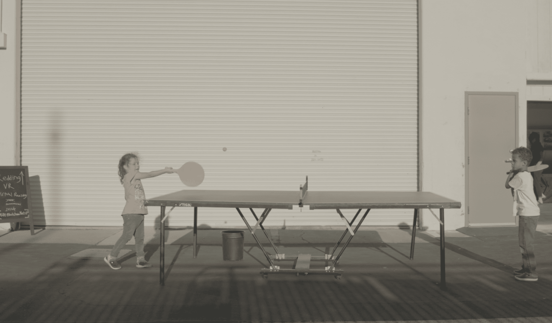 Children playing ping pong