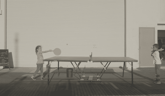 Children playing ping pong