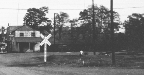 Historic photo of crossroads sign