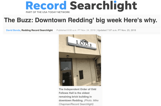 Record Searchlight downtown Redding article banner
