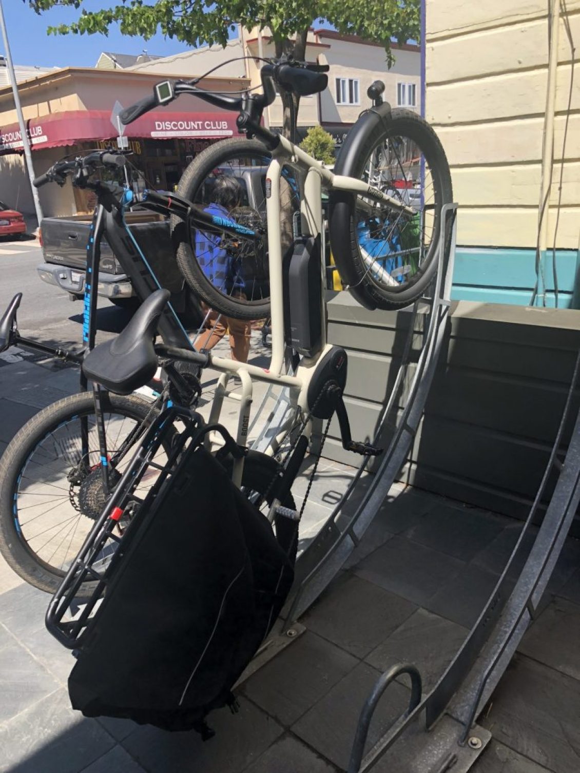 Bike on bike rack