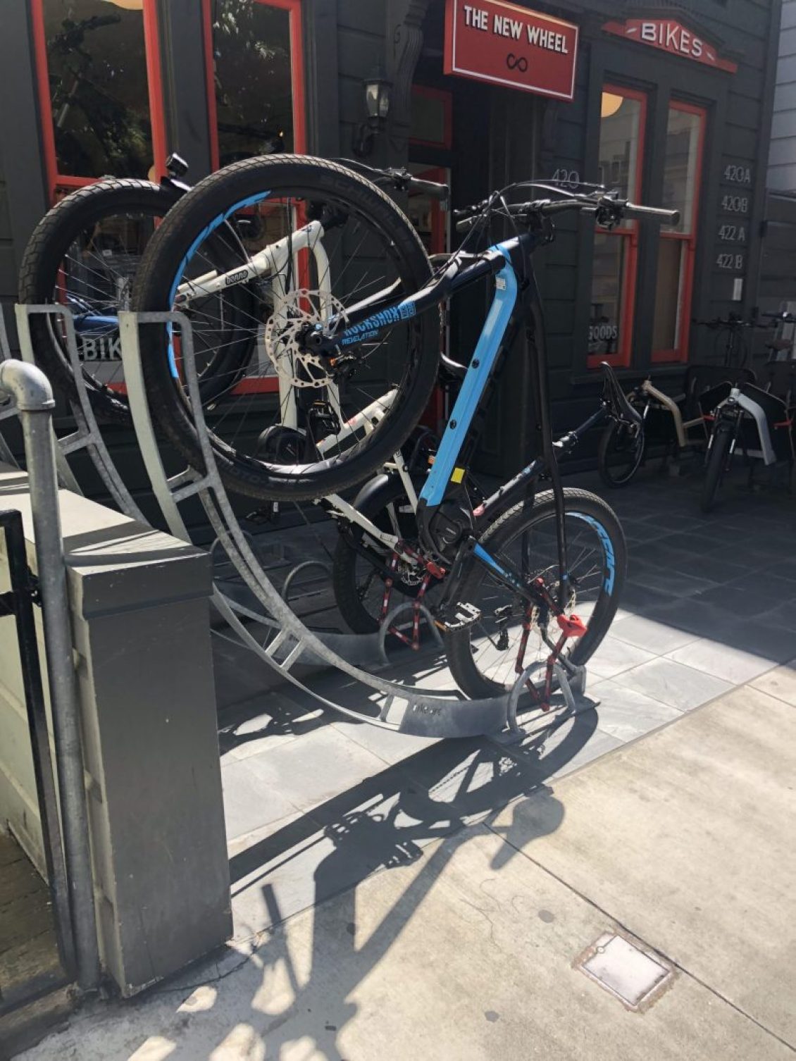 Bike on bike rack