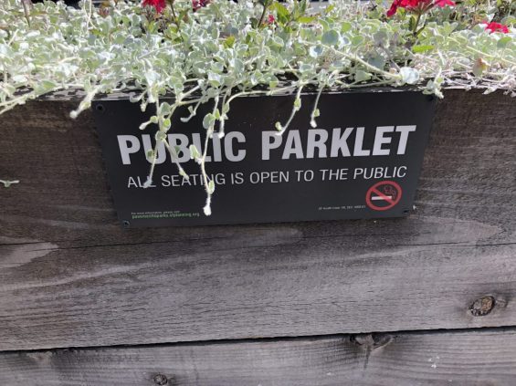 Parklet sign