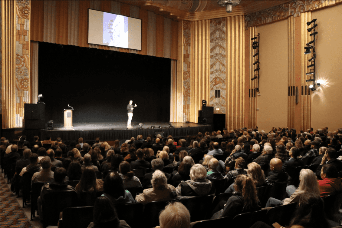 Person speaking at event