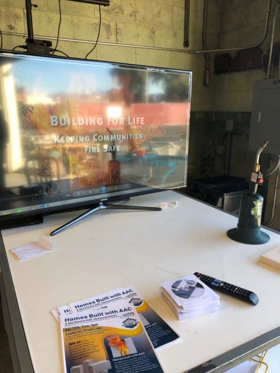 TV playing video about keeping communities fire safe