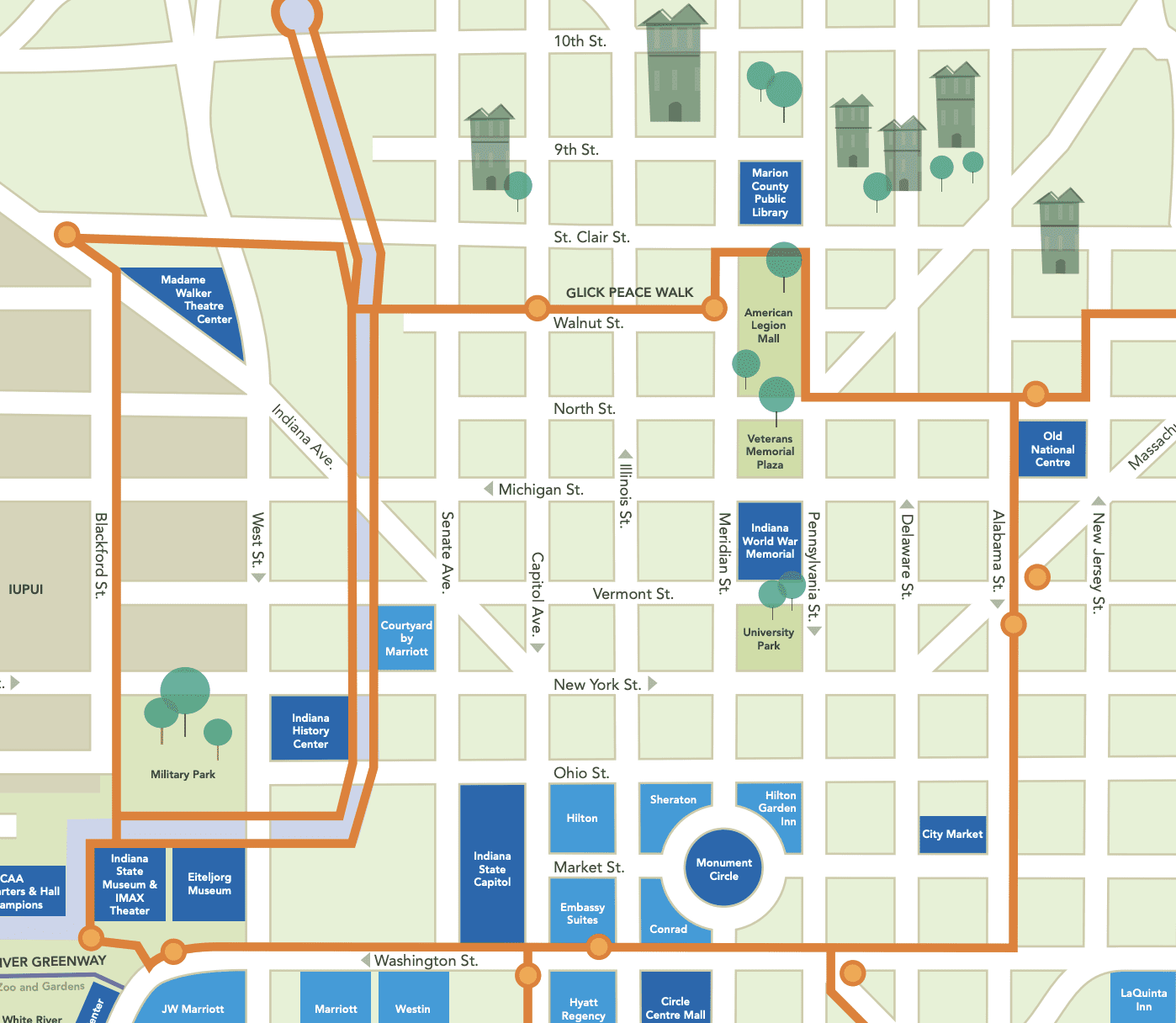 Indy Cultural Trail map
