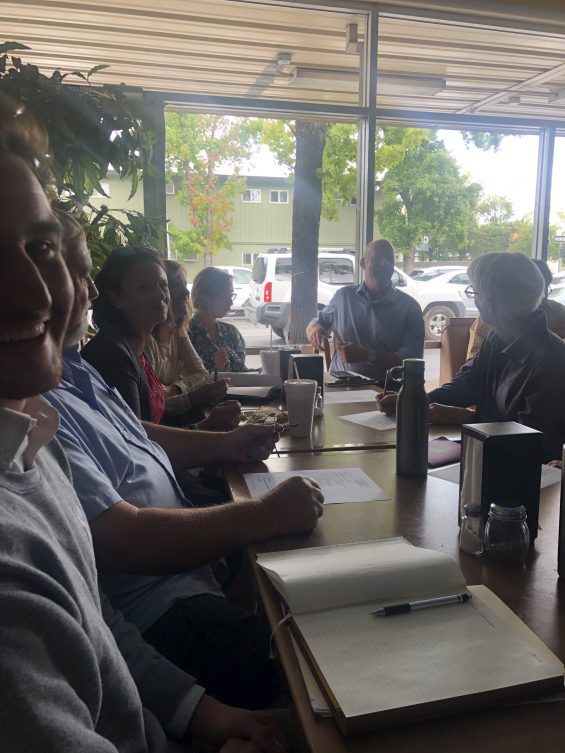 People sitting around a table