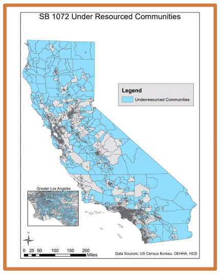 illustration showing under resourced California communities
