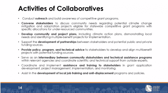 California Strategic Growth Council presentation slide